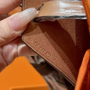 Hermes Herbag Zip 31 Bag Retourne 37 Gold 93 Orange Handmade In Militaire Canvas and Hunter Cowhide Silver Hardware - Image 8