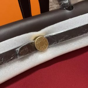 Hermes Herbag Zip 31 Bag Retourne 46 Ebene 55 Rouge H Handmade In Canvas and Hunter Cowhide Silver Hardware - Image 16