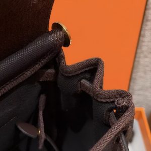 Hermes Herbag Zip 31 Bag Retourne 46 Ebene Handmade In Canvas and Hunter Cowhide Gold Hardware - Image 11