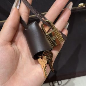 Hermes Herbag Zip 31 Bag Retourne 46 Ebene Handmade In Canvas and Hunter Cowhide Gold Hardware - Image 8