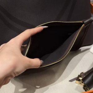 Hermes Herbag Zip 31 Bag Retourne 46 Ebene Handmade In Canvas and Hunter Cowhide Gold Hardware - Image 6