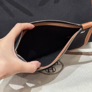 Hermes Herbag Zip 31 Bag Retourne 89 Nior Fauve Handmade In Canvas and Hunter Cowhide Silver Hardware - Image 3