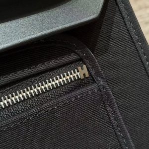 Hermes Herbag Zip 31 Bag Retourne 89 Noir Handmade In Canvas and Hunter Cowhide Silver Hardware - Image 8