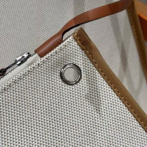 Hermes Herbag Zip 31 Bag Retourne Béton 37 Gold Handmade In Canvas and Hunter Cowhide Silver Hardware - Image 5