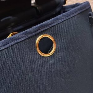 Hermes Herbag Zip 31 Bag Retourne Blue Presse Noir Handmade In Canvas and Hunter Cowhide Silver Hardware - Image 8