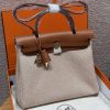 Hermes Herbag Zip 31 Bag Retourne Écru Beige Fauve Handmade In Canvas and Hunter Cowhide Gold Hardware