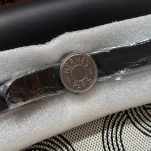 Hermes Herbag Zip 31 Bag Retourne Noir Ecru Handmade In Canvas and Hunter Cowhide Silver Hardware - Image 17