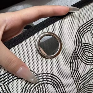 Hermes Herbag Zip 31 Bag Retourne Noir Ecru Handmade In Canvas and Hunter Cowhide Silver Hardware - Image 14