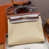 Hermes Herbag Zip 31 Bag Retourne Y1 Vanille 37 Gold Handmade In Canvas and Hunter Cowhide Gold Hardware