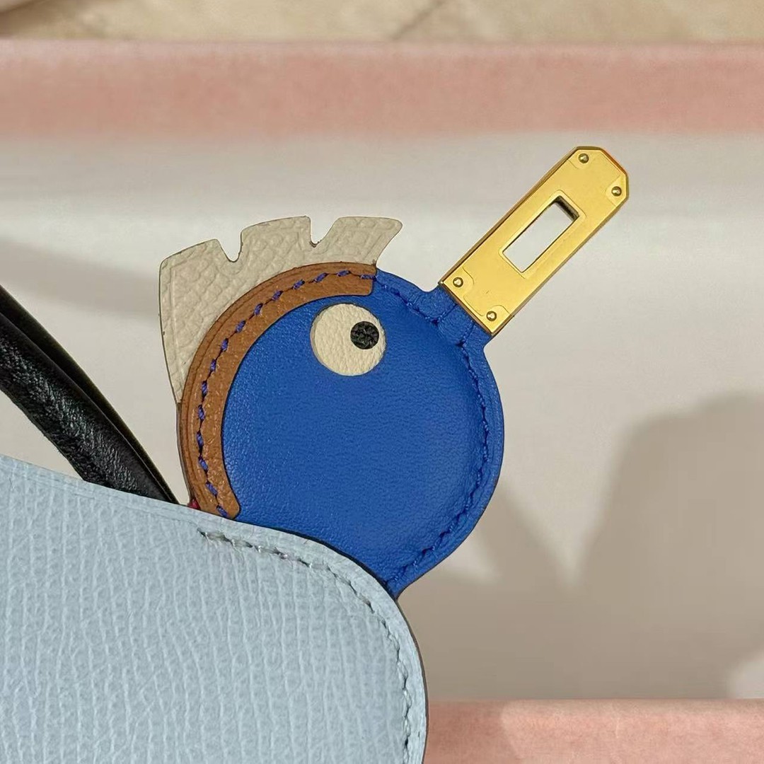Hermès Birdy Charm Bleu Brume - Rose Mexico -Bleu Royal - Cuivre - Nata - Noir H083885CKAE - Image 5
