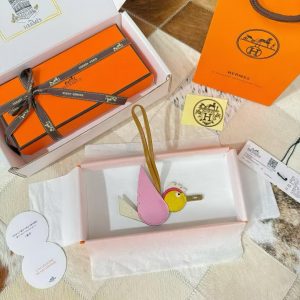 Hermès Birdy Charm Mauve Sylvestre Nata Jaune Citron Magnolia Nata Sésame H083884CKAC - Image 8