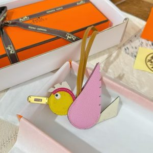 Hermès Birdy Charm Mauve Sylvestre Nata Jaune Citron Magnolia Nata Sésame H083884CKAC - Image 6
