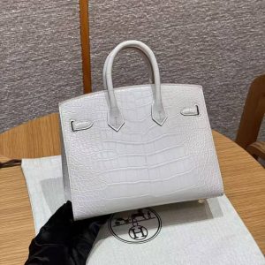 Alternative view of Hermes Birkin 20 Bag 8L Beton Handmade In Matte Alligator Leather Gold Hardware