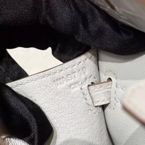 Hermes Birkin 20 Bag 8L Beton Handmade In Matte Alligator Leather Gold Hardware - Image 12