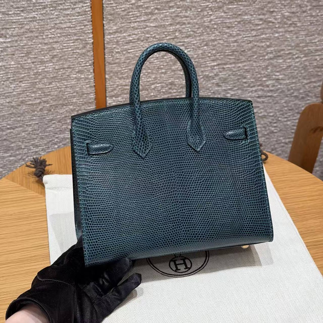 Hermes Birkin 20 Bag Handmade In Lizard Leather Gold Hardware 60 Vert Cypres - Image 2
