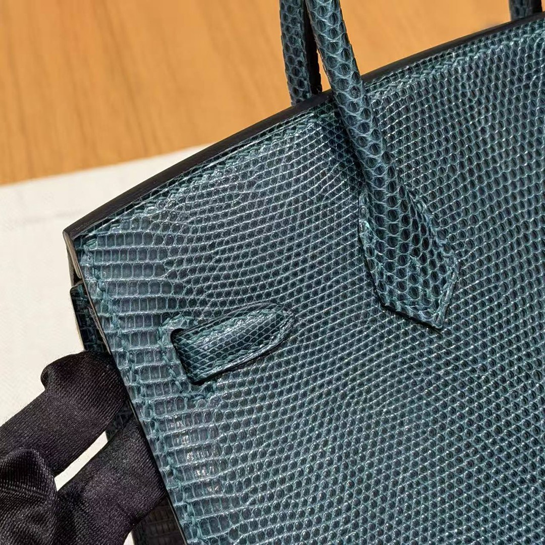 Hermes Birkin 20 Bag Handmade In Lizard Leather Gold Hardware 60 Vert Cypres - Image 6