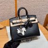 Hermes Birkin 20 Bag Handmade In Matte Alligator Crocodile Leather Silver Hardware 89 Noir