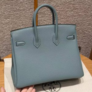 Alternative view of Hermes Birkin 25 Bag 7G Ciel Handmade In Togo Calfskin Leather Gold Hardware