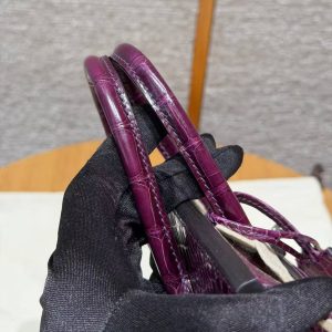 Hermès Birkin 25 Bag Handmade In Alligator Leather from Mississippi Silver Hardware N5 Cassis - Image 3