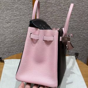 Hermes Birkin 25 Bag Handmade In Chèvre Leather Silver Hardware 89 Nior 3Q Rose Sakura - Image 20