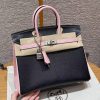 Hermes Birkin 25 Bag Handmade In Chèvre Leather Silver Hardware 89 Nior 3Q Rose Sakura