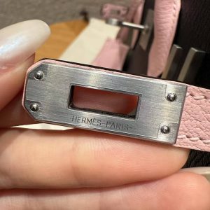 Hermes Birkin 25 Bag Handmade In Chèvre Leather Silver Hardware 89 Nior 3Q Rose Sakura - Image 4
