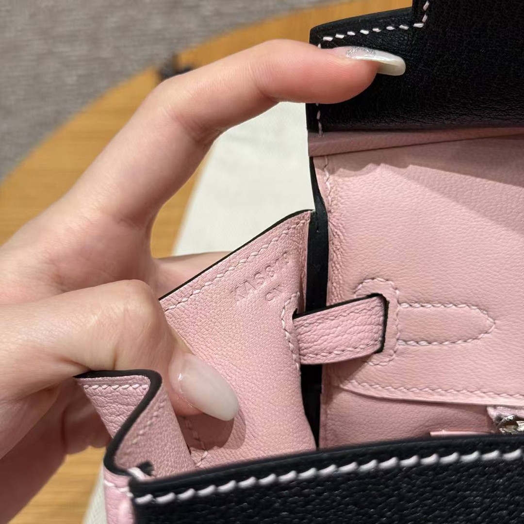 Hermes Birkin 25 Bag Handmade In Chèvre Leather Silver Hardware 89 Nior 3Q Rose Sakura - Image 3
