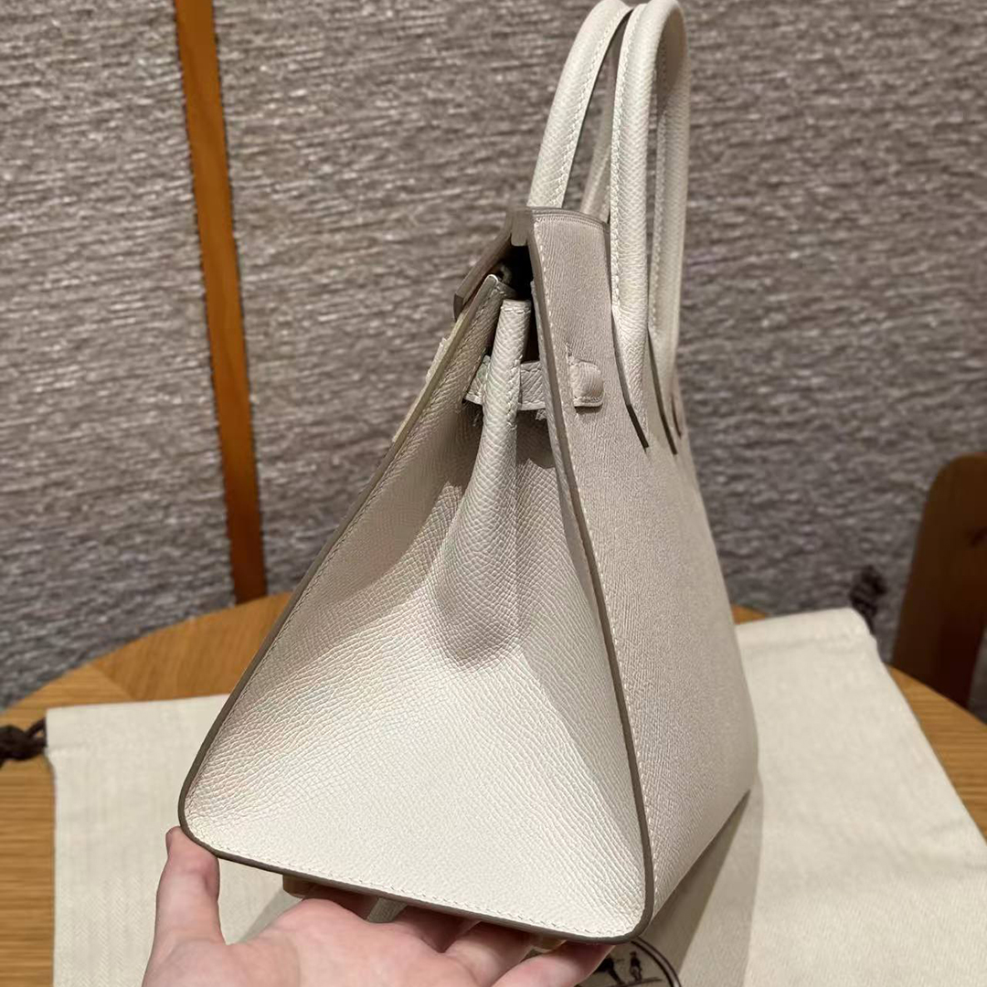 Hermes Birkin 25 Bag Handmade In Epsom Calfskin Leather Gold Hardware 10 Craie - Image 13