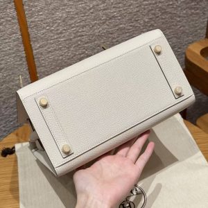 Hermes Birkin 25 Bag Handmade In Epsom Calfskin Leather Gold Hardware 10 Craie - Image 12