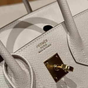 Hermes Birkin 25 Bag Handmade In Epsom Calfskin Leather Gold Hardware 10 Craie - Image 11