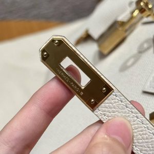 Hermes Birkin 25 Bag Handmade In Epsom Calfskin Leather Gold Hardware 10 Craie - Image 10