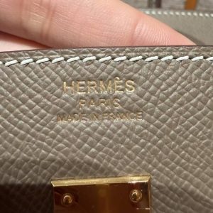 Hermès Birkin 25 Bag Handmade In Epsom Calfskin Leather Gold Hardware 18 Etoupe - Image 15