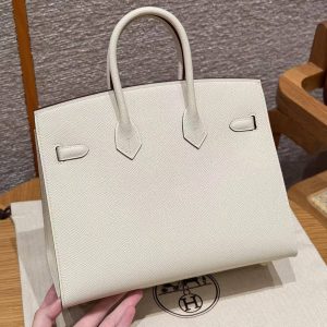 Hermès Birkin 25 Bag Handmade In Epsom Calfskin Leather Gold Hardware I2 Nata - Image 2
