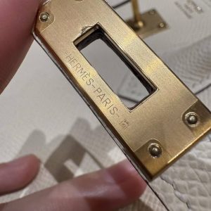 Hermès Birkin 25 Bag Handmade In Epsom Calfskin Leather Gold Hardware I2 Nata - Image 13