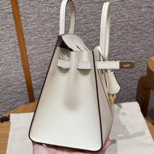 Hermès Birkin 25 Bag Handmade In Epsom Calfskin Leather Gold Hardware I2 Nata - Image 10