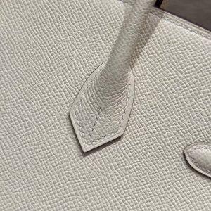 Hermès Birkin 25 Bag Handmade In Epsom Calfskin Leather Gold Hardware I2 Nata - Image 9