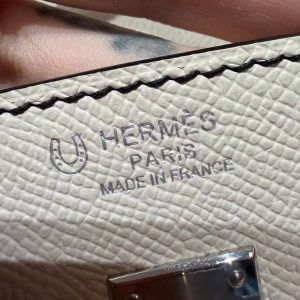 Hermes Birkin 25 Bag Handmade In Epsom Calfskin Leather Silver Hardware 10 Craie 89 Noir - Image 23