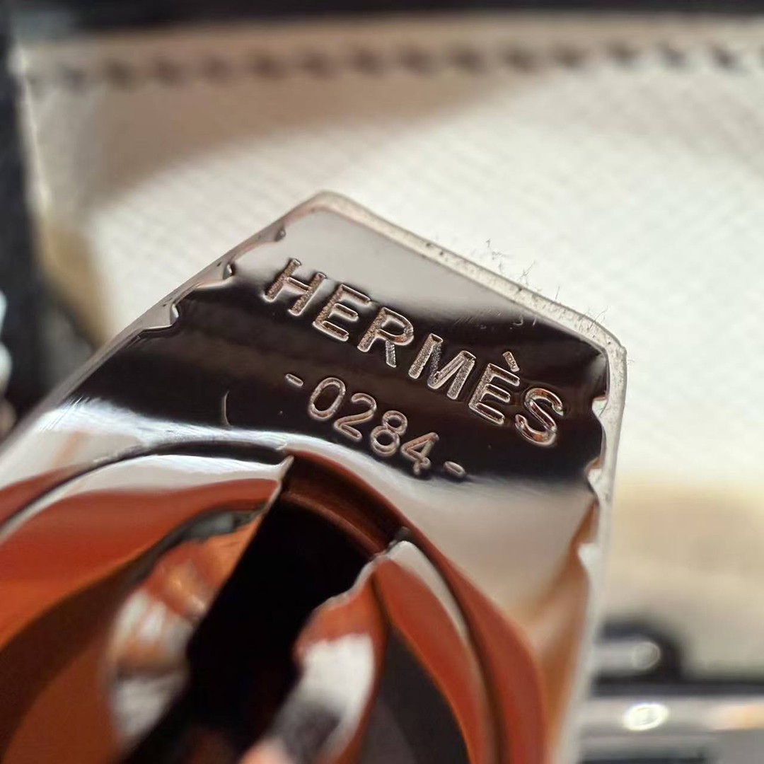Hermes Birkin 25 Bag Handmade In Epsom Calfskin Leather Silver Hardware 10 Craie 89 Noir - Image 7