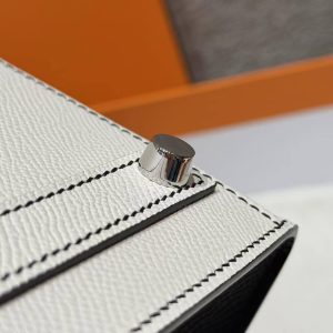 Hermes Birkin 25 Bag Handmade In Epsom Calfskin Leather Silver Hardware 10 Craie 89 Noir - Image 3