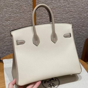 Alternative view of Hermès Birkin 25 Bag Handmade In Epsom Leather Gold Hardware 10 Craie S2 Trench