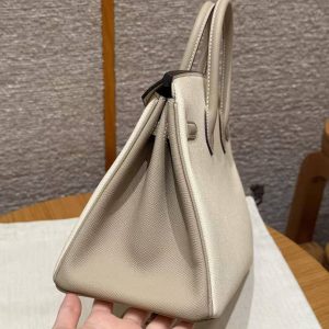 Hermès Birkin 25 Bag Handmade In Epsom Leather Gold Hardware 10 Craie S2 Trench - Image 22