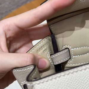Hermès Birkin 25 Bag Handmade In Epsom Leather Gold Hardware 10 Craie S2 Trench - Image 15