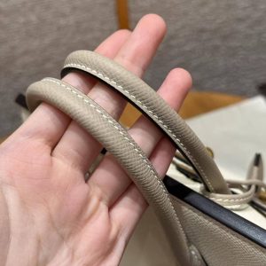 Hermès Birkin 25 Bag Handmade In Epsom Leather Gold Hardware 10 Craie S2 Trench - Image 8