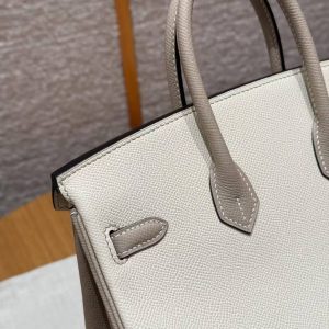 Hermès Birkin 25 Bag Handmade In Epsom Leather Gold Hardware 10 Craie S2 Trench - Image 4