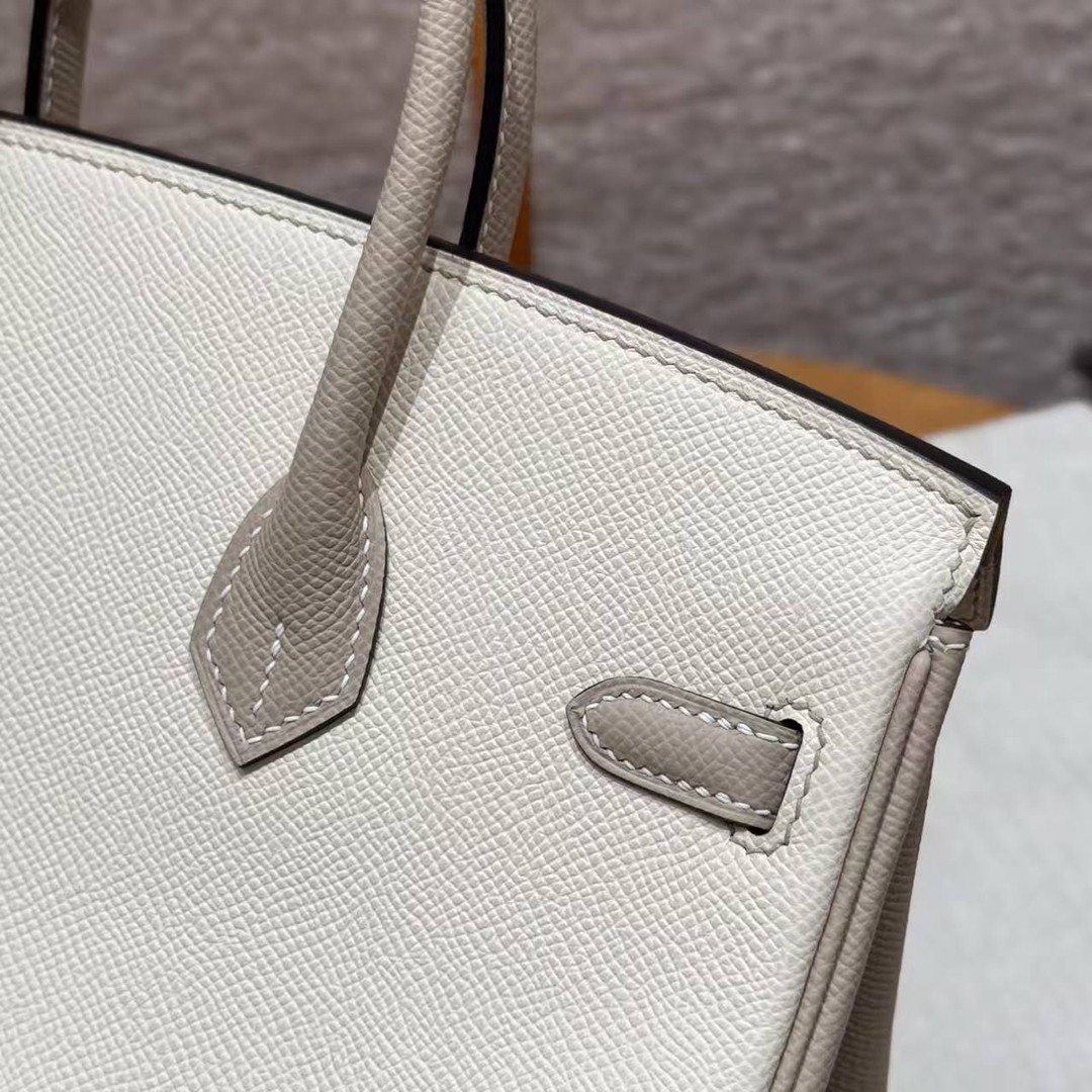 Hermès Birkin 25 Bag Handmade In Epsom Leather Gold Hardware 10 Craie S2 Trench - Image 3
