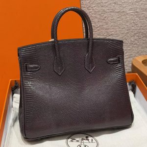 Alternative view of Hermès Birkin 25 Bag Handmade In Lizard Leather From South Africa Silver Hardware 46 Ebene