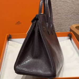 Hermès Birkin 25 Bag Handmade In Lizard Leather From South Africa Silver Hardware 46 Ebene - Image 24