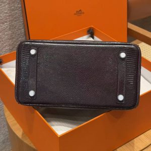 Hermès Birkin 25 Bag Handmade In Lizard Leather From South Africa Silver Hardware 46 Ebene - Image 23
