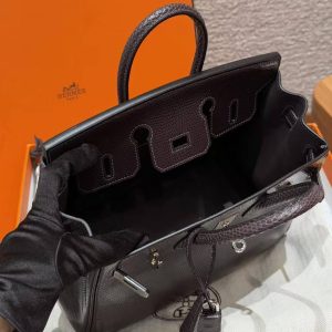 Hermès Birkin 25 Bag Handmade In Lizard Leather From South Africa Silver Hardware 46 Ebene - Image 22