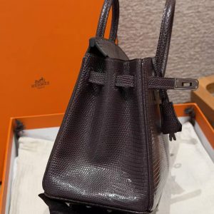 Hermès Birkin 25 Bag Handmade In Lizard Leather From South Africa Silver Hardware 46 Ebene - Image 19